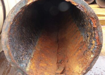 A corroded steel pipe